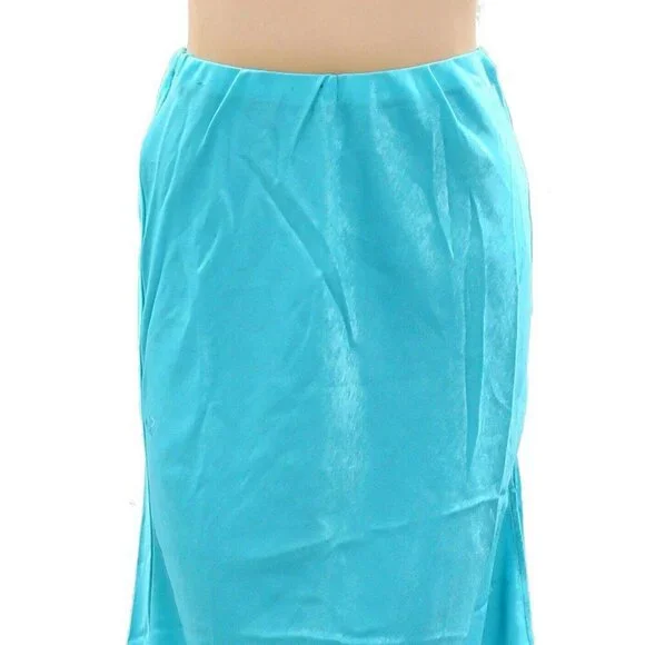 The Great Solid Midi Skirt Flared Pull-On Asymmetrical High Waisted XS